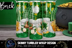 Gnomes St Patricks Day 20 Oz. Skinny Tumbler Wrap Sublimatio Product Image 4