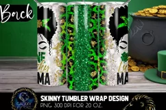 Afro Messy Bun One Lucky Mama Tumbler Sublimation Design Product Image 2