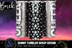 White Cheer Glitter Tumbler Sublimation, Tumbler Design PNG Product Image 4