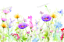 Wildflower watercolor background Product Image 1