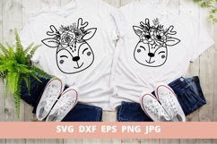 Floral Deer SVG Bundle File, Floral SVG Wild Animal Product Image 1