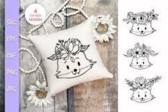 Floral Fox Bundle SVG File, Floral Wild Animal Product Image 1
