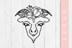 Floral Goat SVG File, Floral Farm Animal SVG Product Image 2