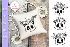 Floral Panda Bear Bundle SVG File, Floral Wild Animal Product Image 1