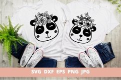 Floral Panda Bear SVG Bundle File, Floral SVG Wild Animal Product Image 1