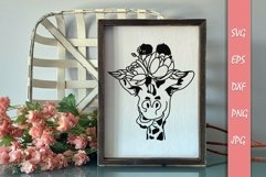 Floral Pretty Giraffe Svg File Product Image 1