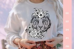 Floral Tiger Svg File, Floral Wild Animal SVG Product Image 1