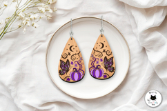 Butterfly Gothic Earrings Laser Cut SVG | Halloween Teardrop Product Image 3