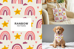 Hand draw rainbow seamless pattern printable Product Image 1