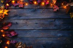 Autumn leaves on wooden background Product Image 1