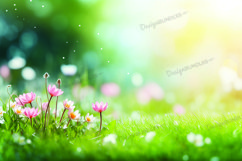 Spring flower background, spring bokeh digital paper Product Image 1