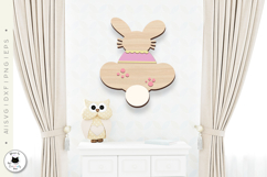 Layered Easter Bunny Sign Laser Cut | Easter Bunny SVG Product Image 2