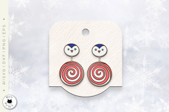 Candy Cane Stud Earrings | Laser Cut Christmas Earrings SVG Product Image 4