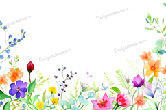 Wildflower watercolor background Product Image 1