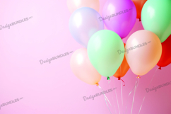 Colorful Balloons Digital paper, Party Balloons Background Product Image 1