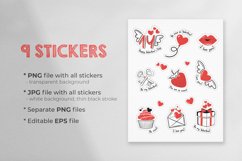 Valentine's Day Printable Stickers-9 Stickers-Ready To Print Product Image 2