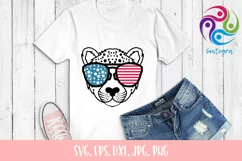 4th Of July Cheetah With Sunglasses USA America Product Image 2