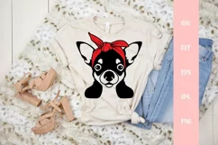 Chihuahua Dog With Bandana SVG File, Pet Animal SVG Product Image 3