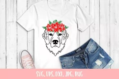 Christmas Poinsettia Flower Retriever Dog SVG File Product Image 2