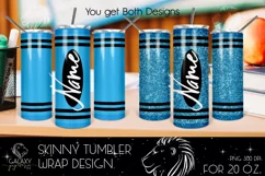 Blue Crayon 20 Oz. Skinny Tumbler Wrap Sublimation Design Product Image 1