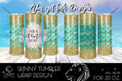 Mermaid Scales 20 Oz. Skinny Tumbler Wrap Sublimation Design Product Image 2