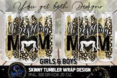 Black Gold Wrestling Mom Tumbler Sublimation Design Product Image 1