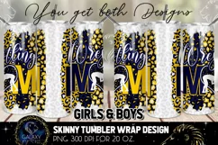Blue Yellow Wrestling Mom Tumbler Sublimation Design Product Image 2