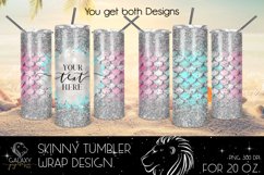 Mermaid Scales 20 Oz. Skinny Tumbler Wrap Sublimation Design Product Image 1