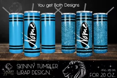 Blue Crayon 20 Oz. Skinny Tumbler Wrap Sublimation Design Product Image 2