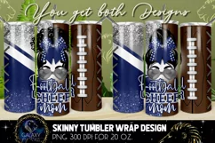 Football Cheer Mom Tumbler Sublimation, Messy Bun Cheer Mom Product Image 1