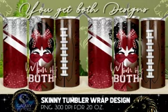 Mom of Both Tumbler Sublimation, Maroon White Football Product Image 1