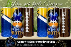 Mom of Both Tumbler Sublimation, Messy Bun Cheer Football Product Image 1