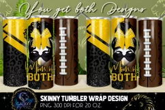 Mom of Both Tumbler Sublimation, Black Yellow Football Cheer Product Image 1