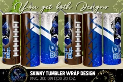 Mom of Both Tumbler Sublimation, Messy Bun Cheer Football Product Image 2