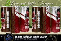 Mom of Both Tumbler Sublimation, Maroon White Football Product Image 2
