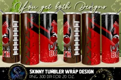 Mom of Both Tumbler Sublimation, Messy Bun Cheer Football Product Image 2