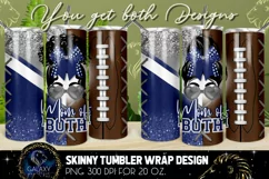 Mom of Both Tumbler Sublimation, Messy Bun Cheer Football Product Image 1