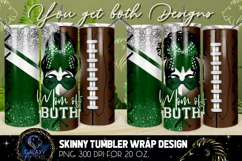 Mom of Both Tumbler Sublimation, Green White Football Product Image 1