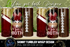 Mom of Both Tumbler Sublimation, Maroon Gold Football Cheer Product Image 1