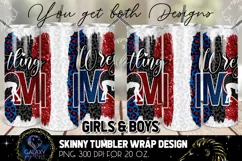 Wrestling Mom 20 Oz. Skinny Tumbler Wrap Sublimation Design Product Image 2