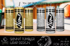 Gold & Silver Crayon 20 Oz. Skinny Tumbler Wrap Sublimation Product Image 2