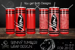 Red Crayon 20 Oz. Skinny Tumbler Wrap Sublimation Design Product Image 2