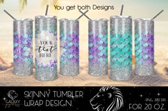 Mermaid Scales 20 Oz. Skinny Tumbler Wrap Sublimation Design Product Image 1