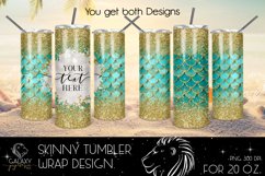 Mermaid Scales 20 Oz. Skinny Tumbler Wrap Sublimation Design Product Image 1