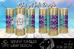 Mermaid Scales 20 Oz. Skinny Tumbler Wrap Sublimation Design Product Image 2