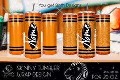 Orange Crayon 20 Oz. Skinny Tumbler Wrap Sublimation Design Product Image 1