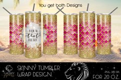 Mermaid Scales 20 Oz. Skinny Tumbler Wrap Sublimation Design Product Image 1