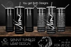 Black Crayon 20 Oz. Skinny Tumbler Wrap Sublimation Product Image 2