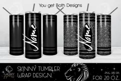 Black Crayon 20 Oz. Skinny Tumbler Wrap Sublimation Product Image 3