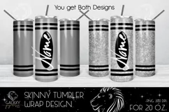 Silver Crayon 20 Oz. Skinny Tumbler Wrap Sublimation Product Image 3
